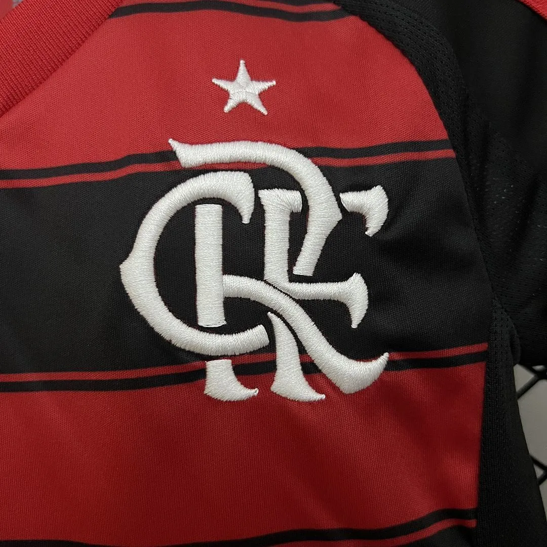 25-26 Flamengo Home Kid Long Sleeve Kits Youth Apparels AAAAJersey Dropship Yupoo 3