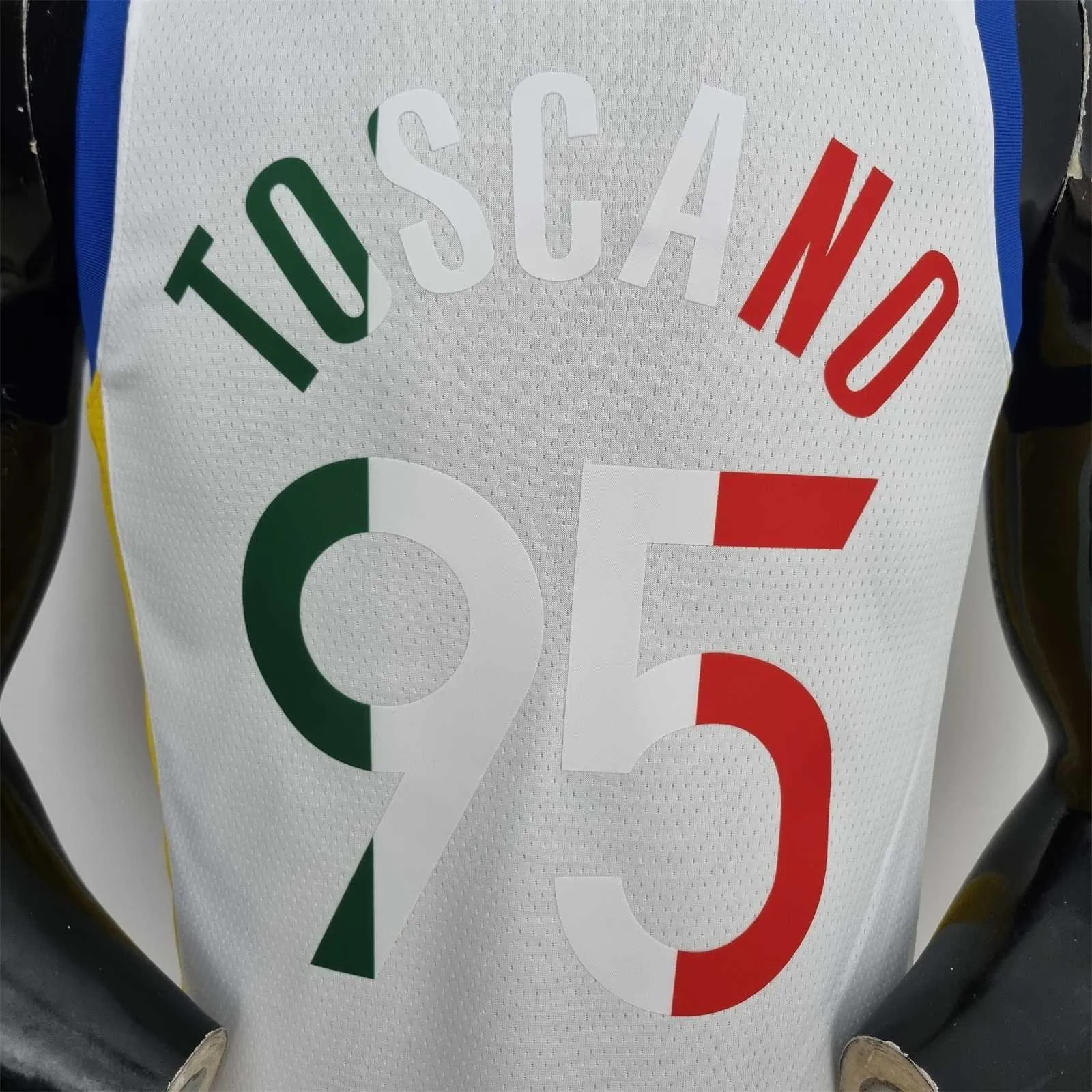 75th Anniversary Toscano#95 Golden State Warriors Mexico Exclusive White NBA Jersey 2