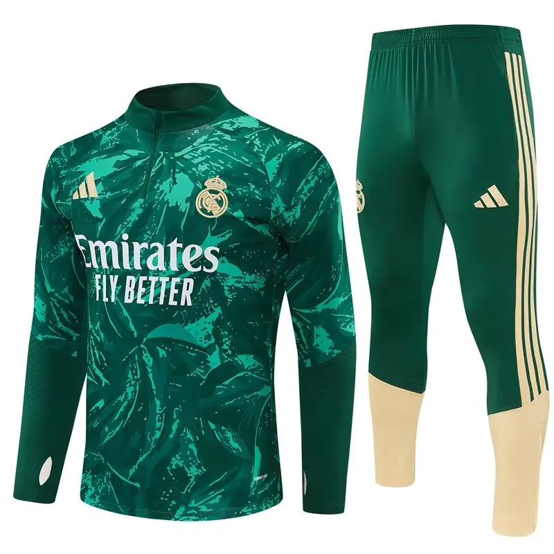26-27 Real Madrid Mens Kit Green Camouflage Half Pull Training Suit Yupoo 7 2