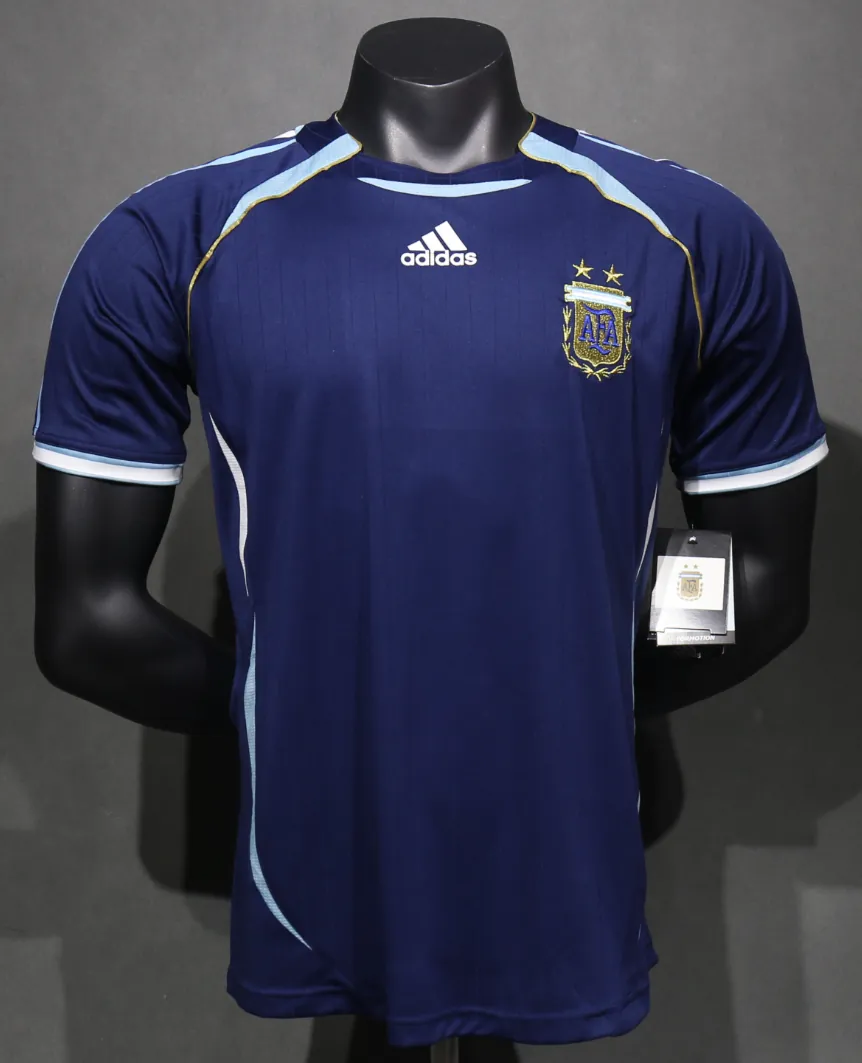 2006 Argentina Away World Cup Retro Kit Vintage Player Version Sino Shirt AAAAJersey Dropship Y 6