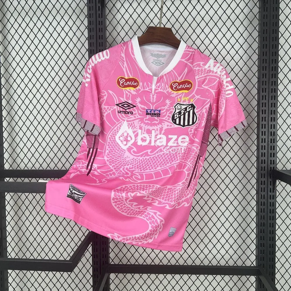 25-26 Santos Pink Dragon Pattern Kit Special Edition Soccer AAAAJersey Yupoo S-2XL 6