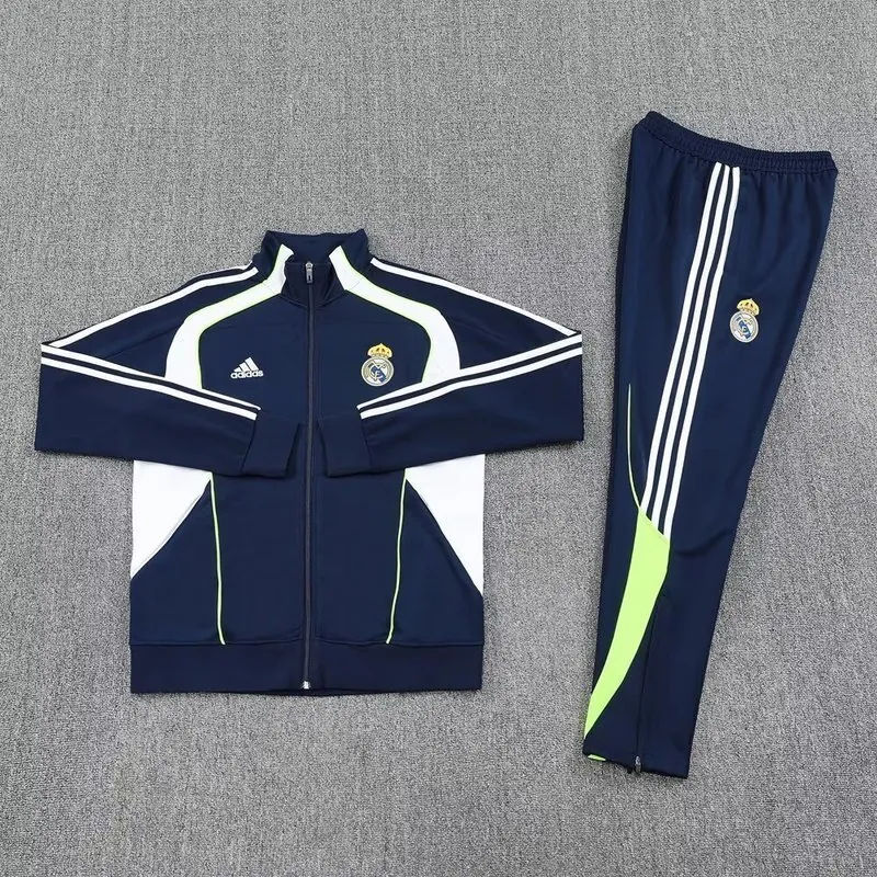 25-26 Real Madrid Navy&White Football Tracksuits Long Jacket Suits 1
