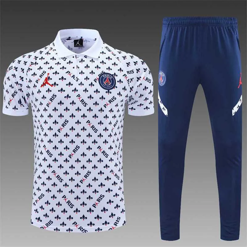 Polo Jordan PSG white sapphire blue print 7