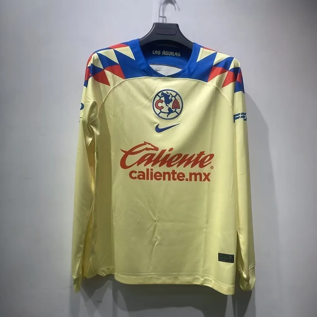 23-24 Club de Futbol America Home Long Sleeve Kit Cheap Jersey Yupoo 2