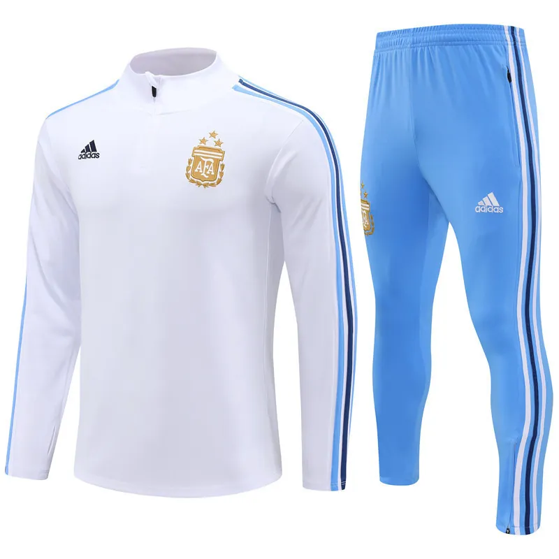 2023 Argentina Long Sleeve Kits White Zipper Training Suits Jersey Supplier Yupoo 4