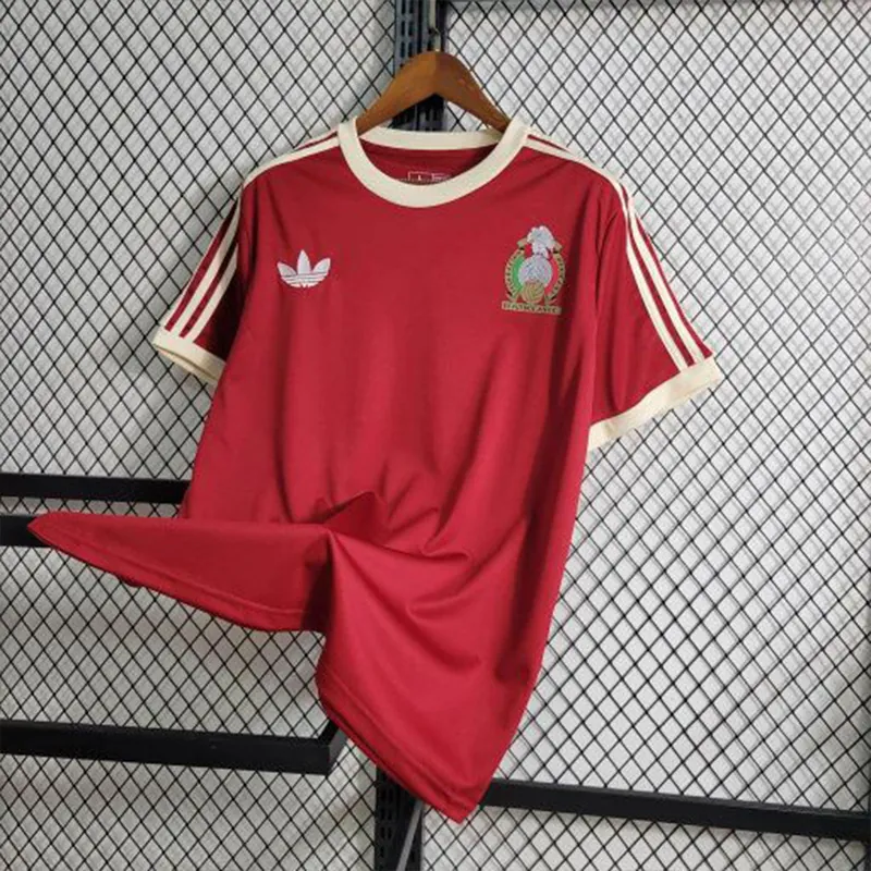 85-86 Retro Mexico Red S-XXL Cheap Soccer Jerseys 2