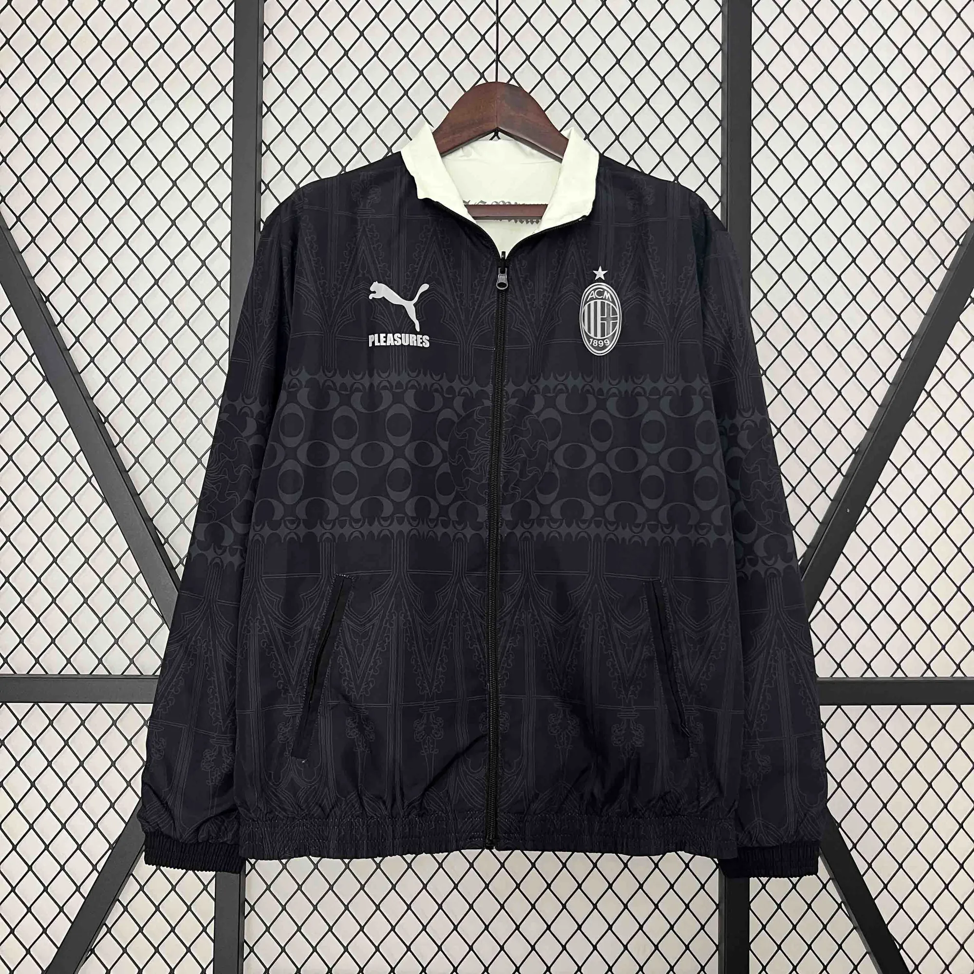 23-24 AC Milan Trench Coat Reversible Windbreaker Double-Sides Jacket AAAAJersey Yupoo 3