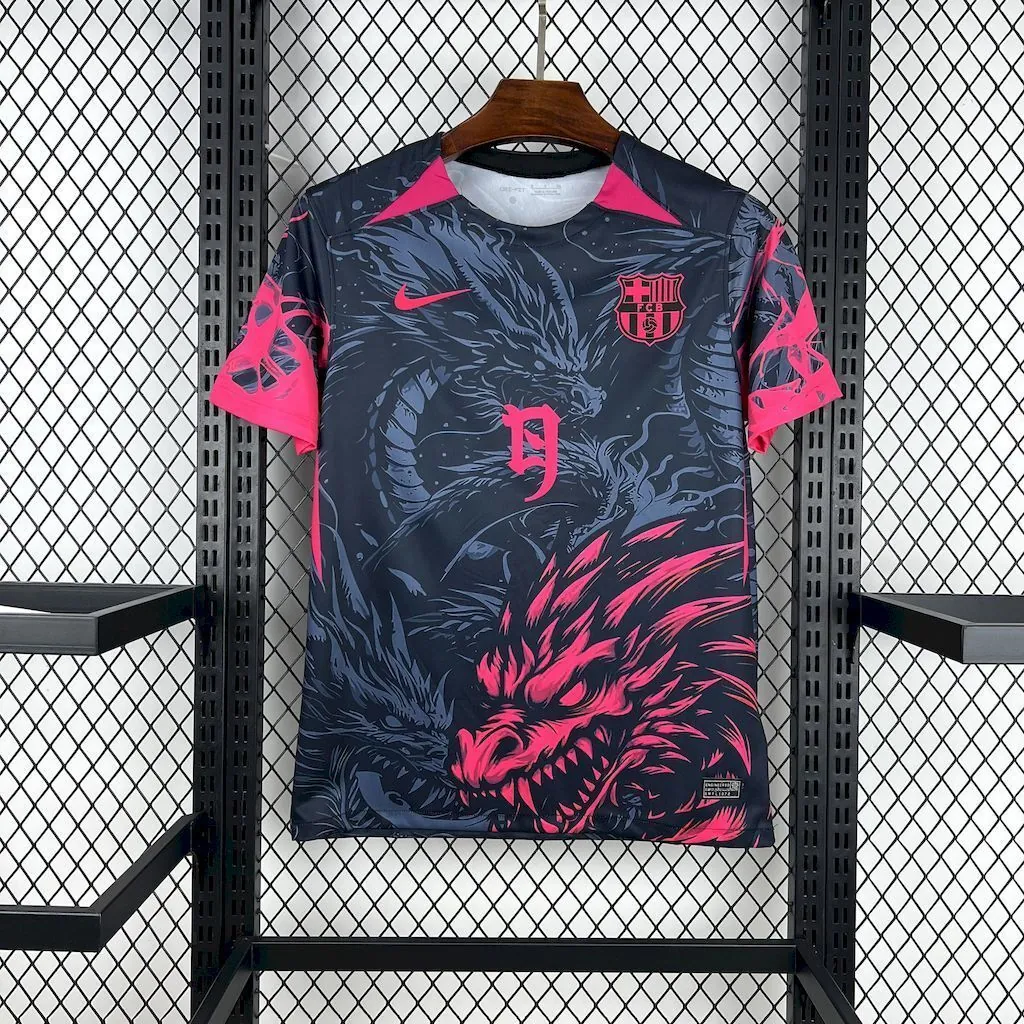 25-26 Barcelona Red Dragon Special Edition T-Shirt Football Apparels Soccer AAAAJersey Yupoo 7