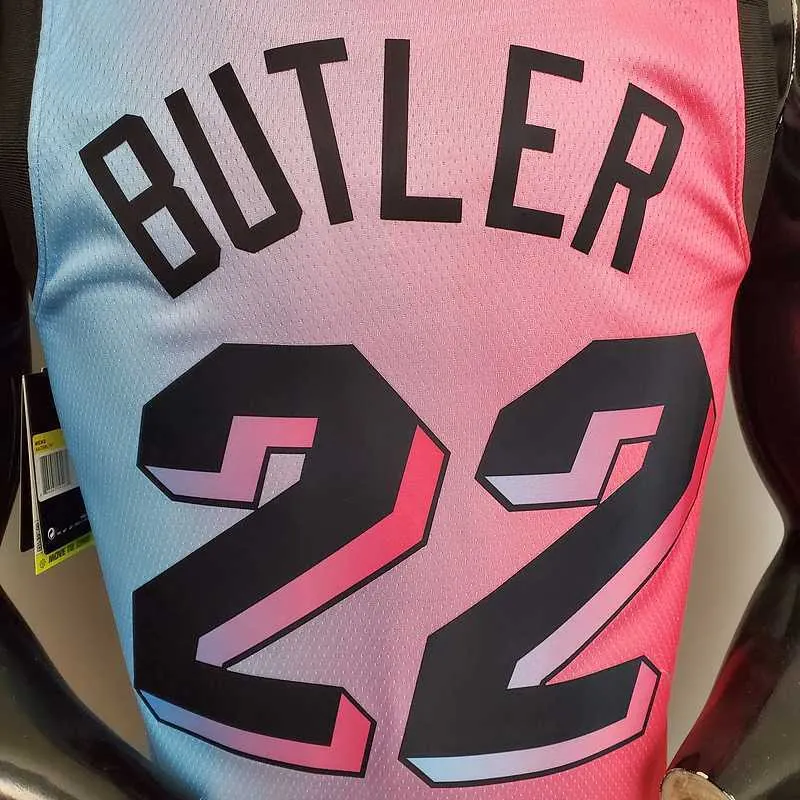 New Miami Heat BUTLER #22 City Edition Pink Blue Gradient Color 7