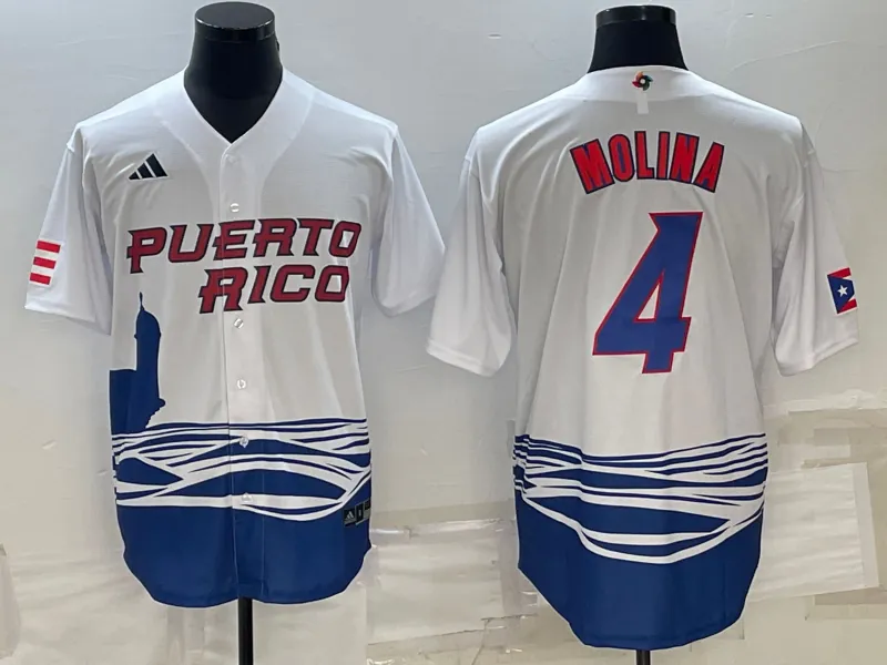 White Puerto Rico 2023 World Cup Baseball Jerseys 6