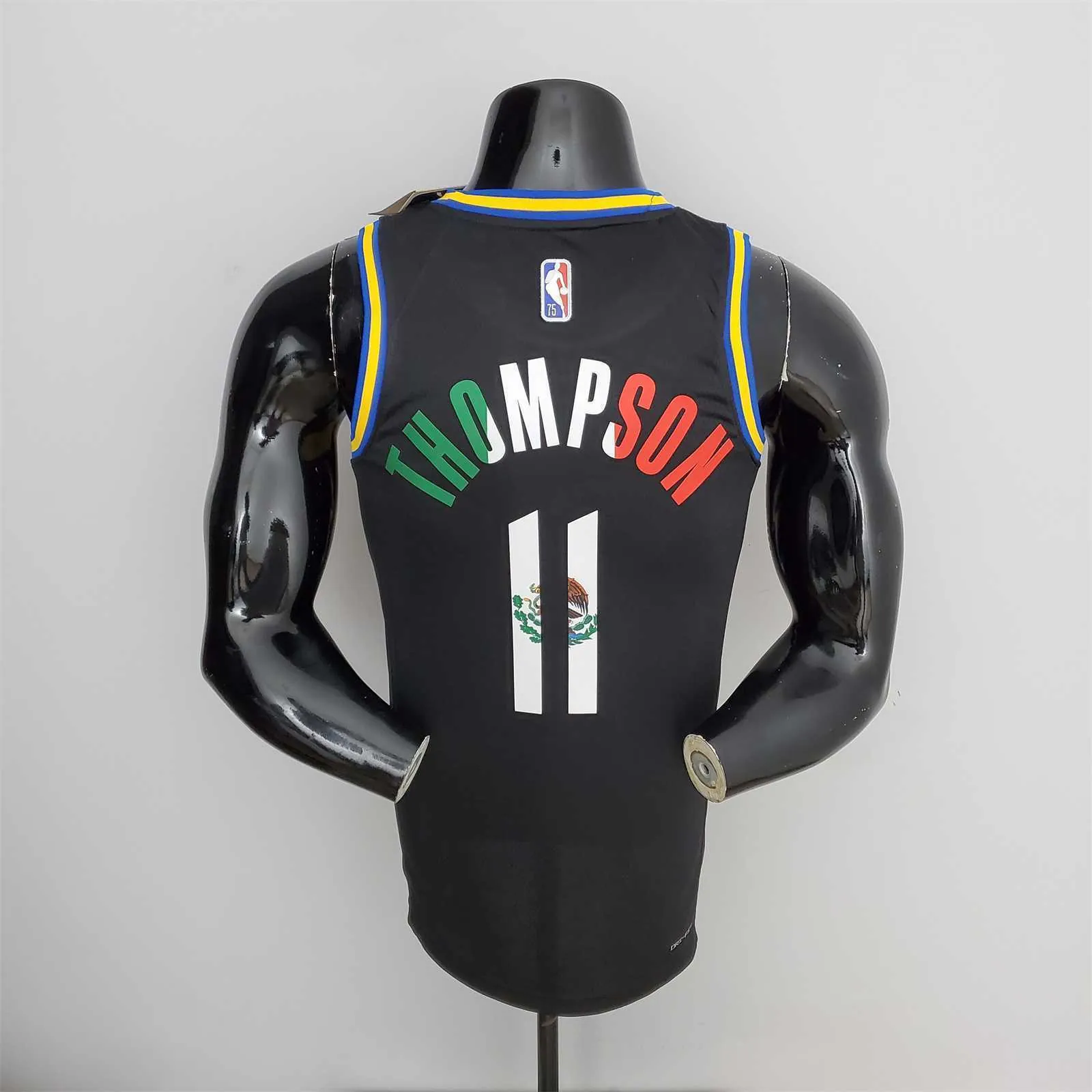 2022 75th Anniversary Golden State Warriors Thompson #11 Mexico Edition Black NBA Jersey 4