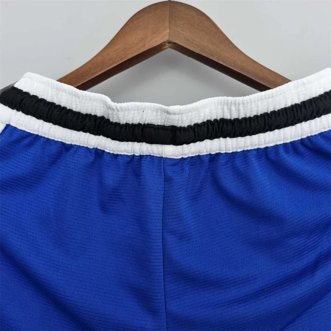2022 Dallas Mavericks NBA US Training Shorts blue black border 6