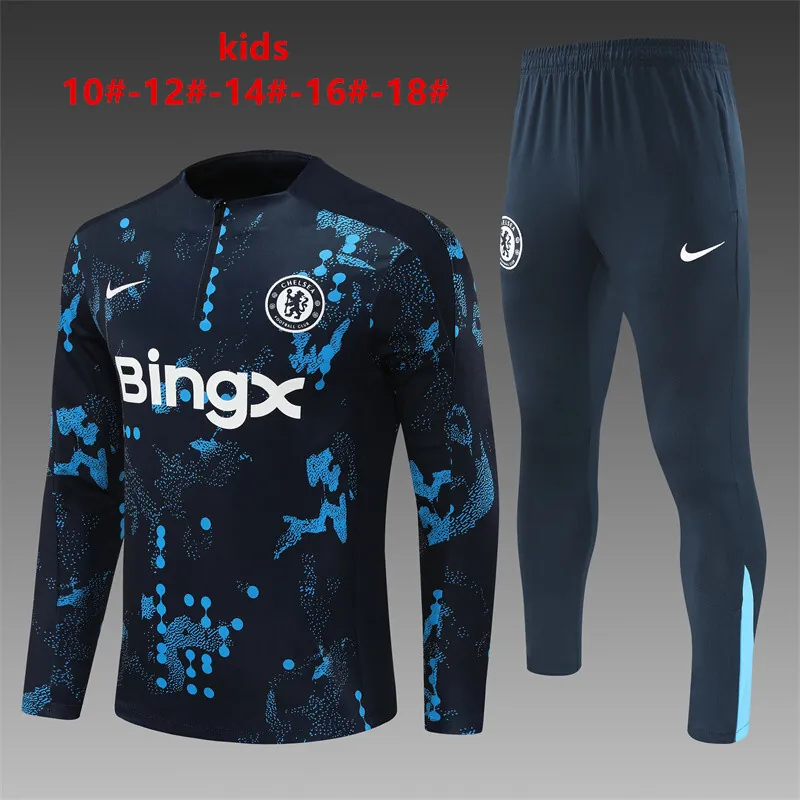 24-25 Chelsea Kids Long Sleeve Training Suit Football Shirts-1 1