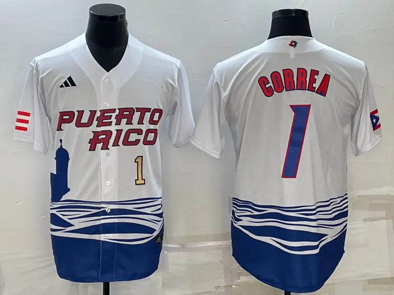 White Puerto Rico 2023 World Cup Baseball Jerseys 35