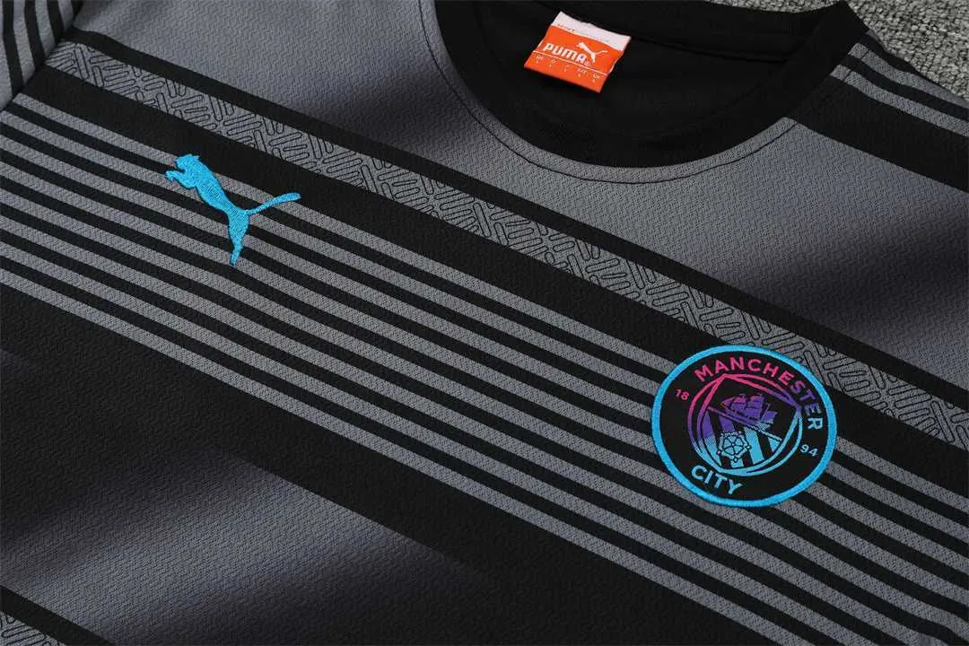 22-23 Manchester City Training Wear Short Sleeve Kit Black 12