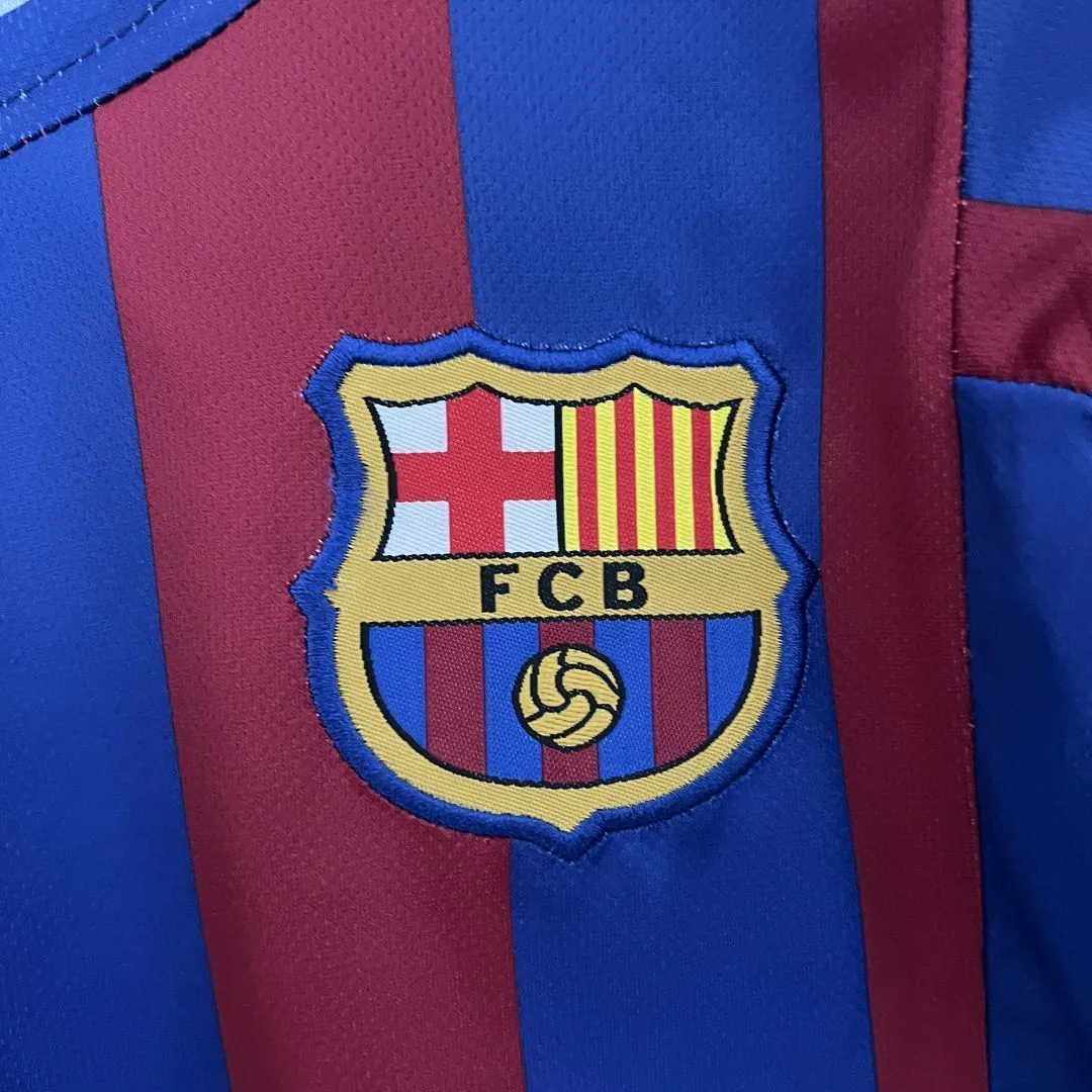 05-06 Barcelona Home Retro Kids Kits Football Jerseys Yupoo 2