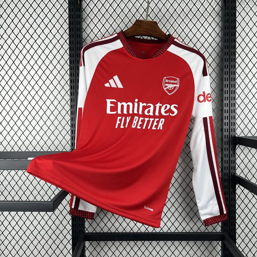 26-27 Arsenal Mens Home Kit Soccer Long Sleeve T-Shirt AAAAJersey Dropship Yupoo 2 1