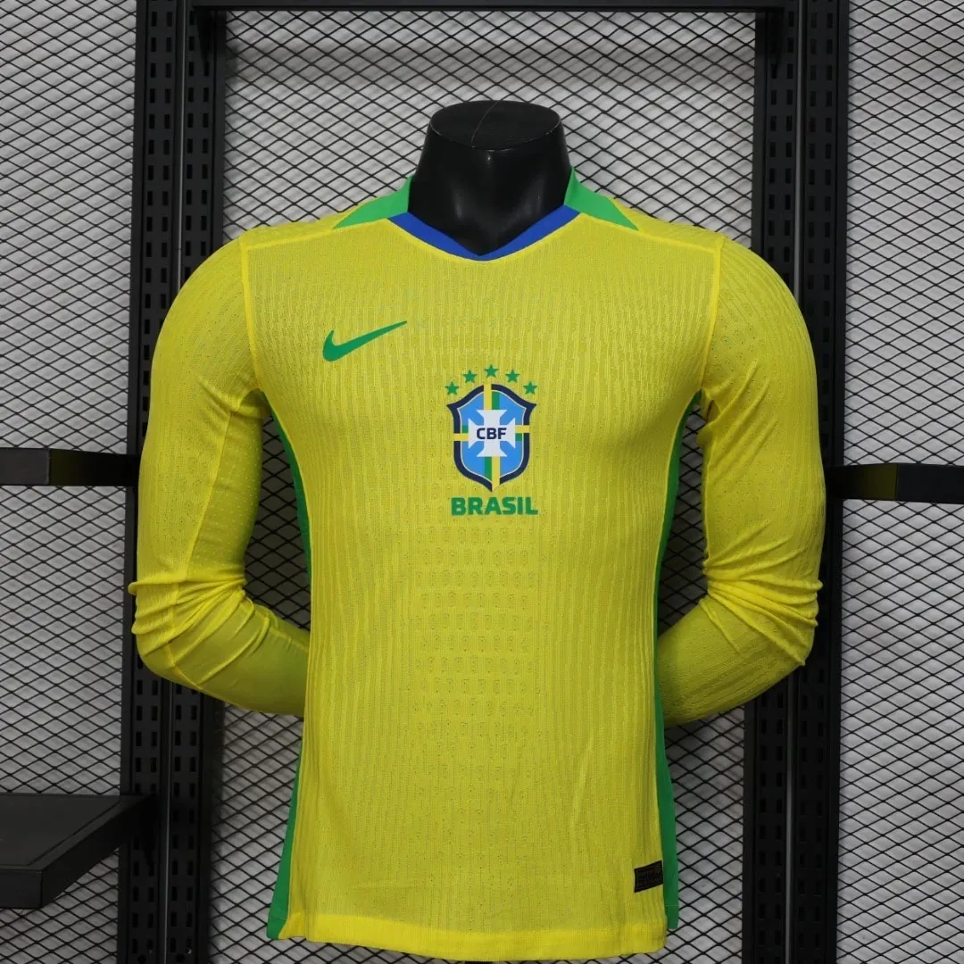2025 Brazil Home Long Sleeve Kit Player Version Shirt AAAAJersey Supply Yupoo 3