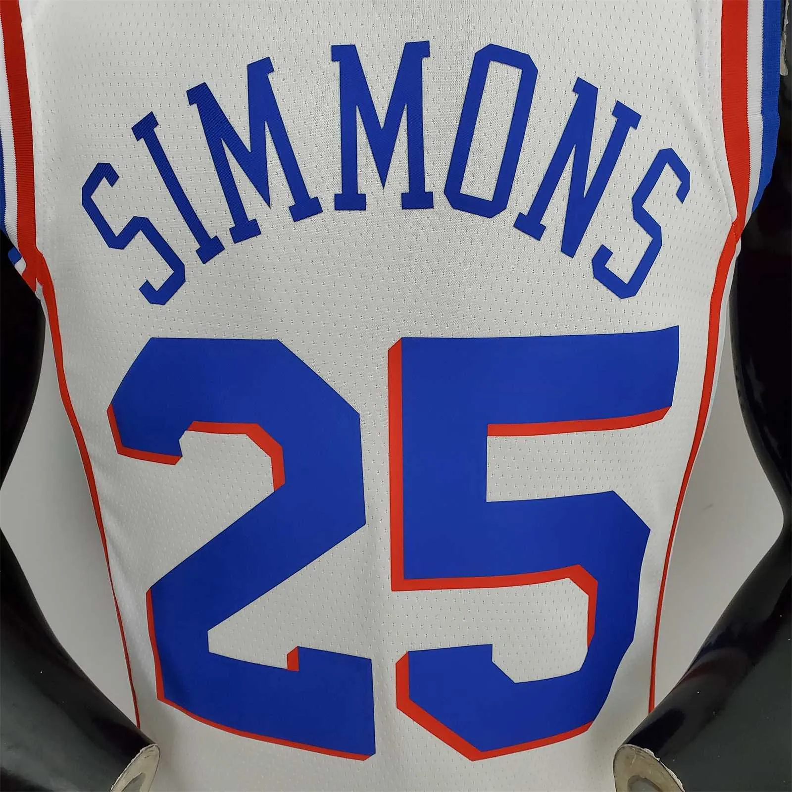 75th Anniversary Philadelphia 76ers SIMMONS#25 White NBA Jersey 2