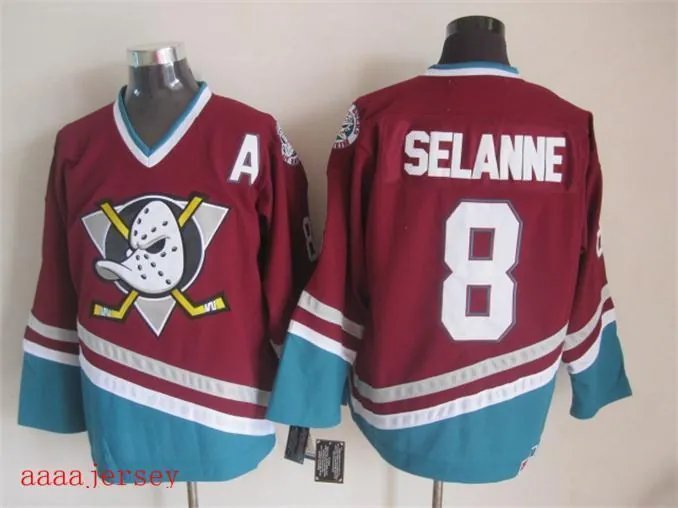 Anaheim Ducks retro ice hockey jersey M-3XL 阿纳海姆鸭队复古冰球服 2