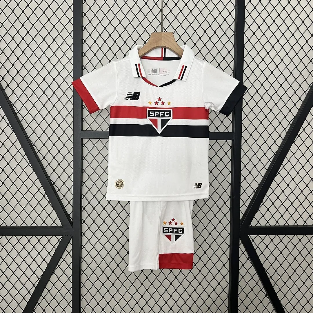 24-25 Sao Paulo Home Kid Kits Children Sets Football Replicas Yupoo 10