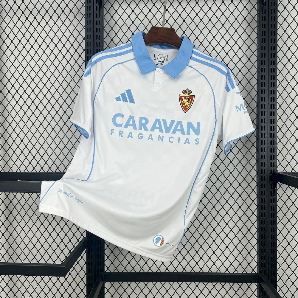 25-26 Real Zaragoza Home Kit Football Uniforms Sport AAAAJersey Dropshipping Yupoo 7