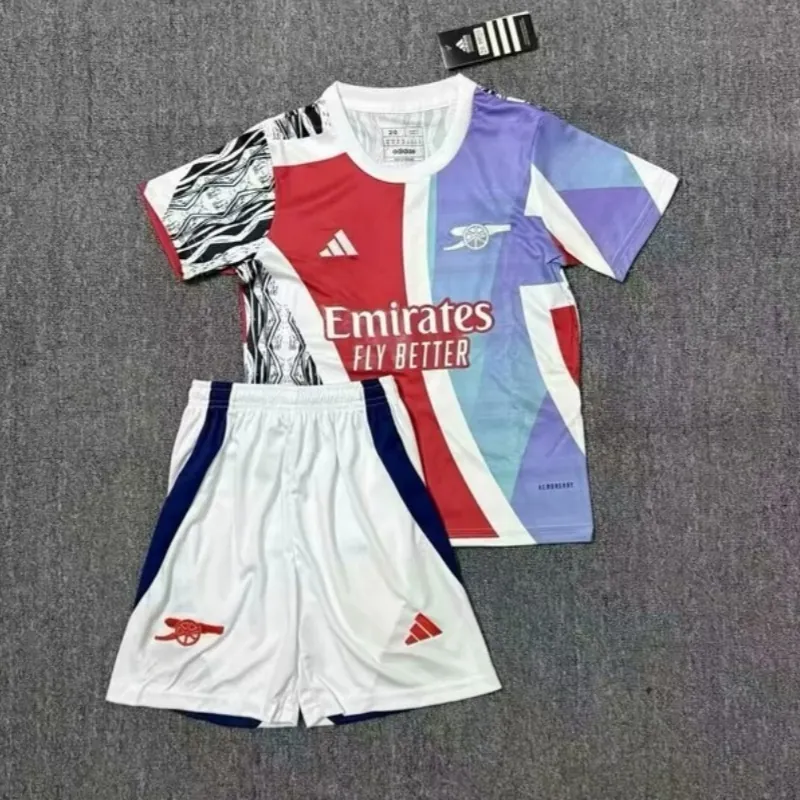 24-25 Arsenal Pre-Match Training Kid Kits Youth Apparels Soccer AAAAJersey Yupoo 2