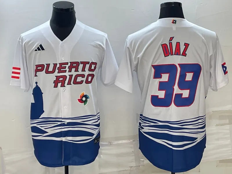 White Puerto Rico 2023 World Cup Baseball Jerseys 33