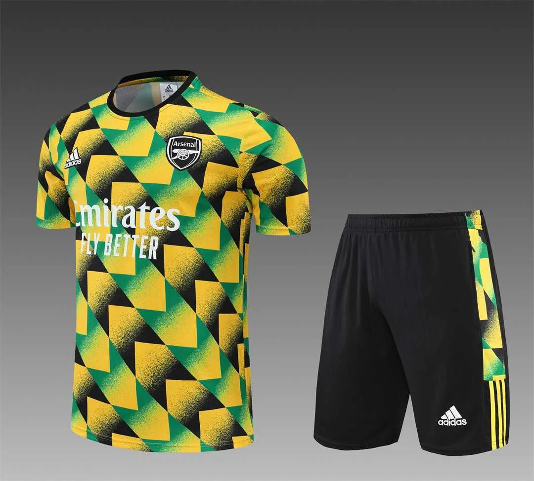 22-23 Arsenal Training Suit Short Sleeve Kit Yellow Camo 19