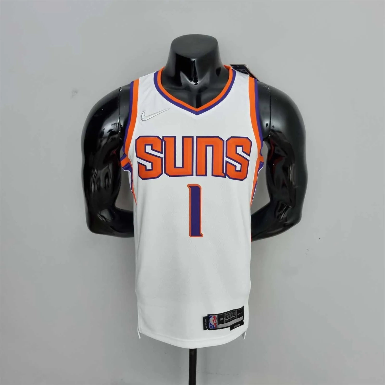75th Anniversary Booker #1 Phoenix Suns White NBA Jersey 9