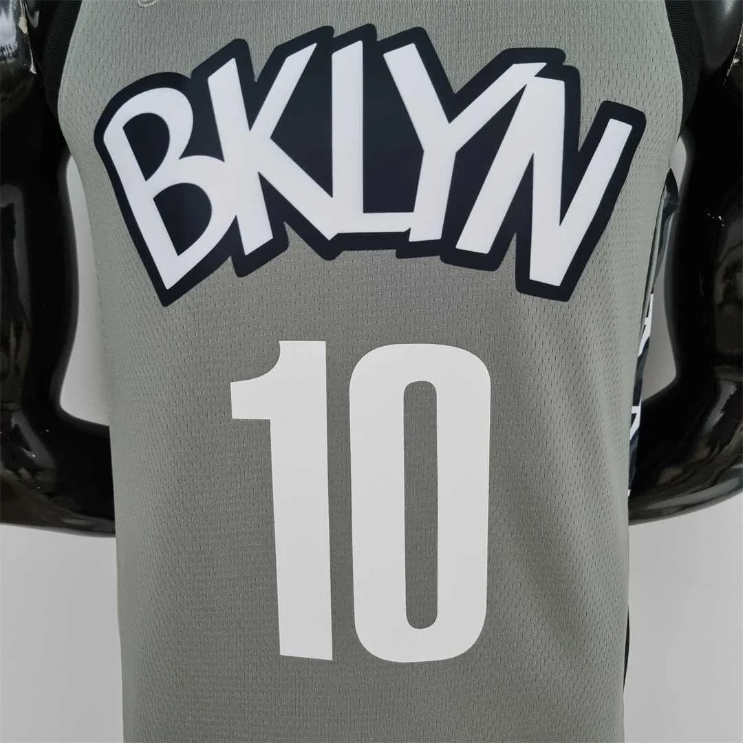 75th Anniversary Simmons #10 Brooklyn Nets City Edition Gray NBA Jersey 3