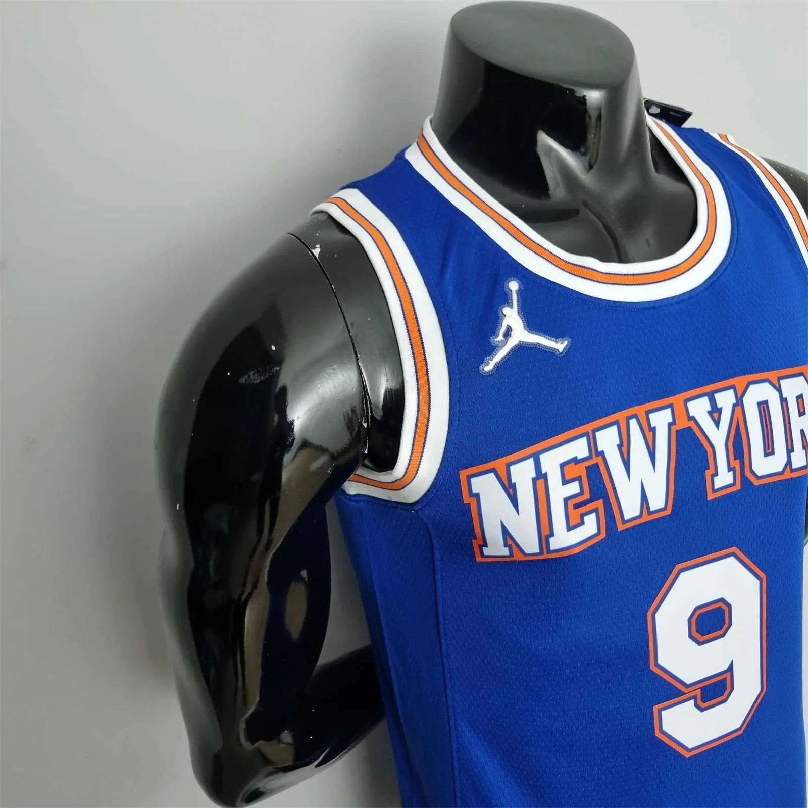 75th Anniversary Barrett#9 New York Knicks Jordan Limited Blue NBA Jersey 4
