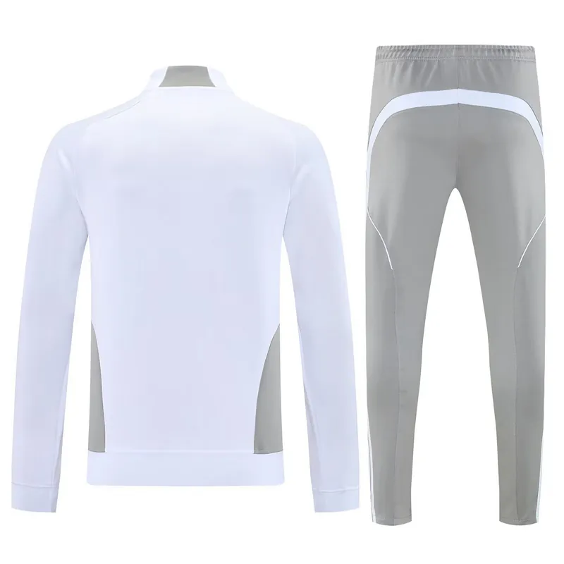 25-26 Real Madrid Football Tracksuits White Long Jacket Suits 2