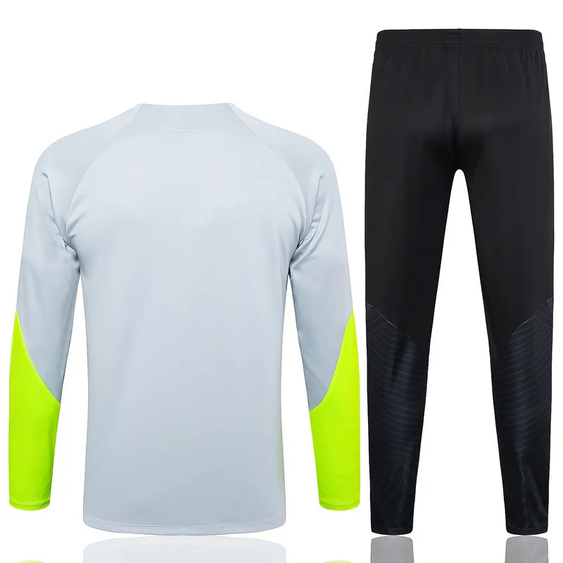 23-24 PSG Grey&Yellow Training Suits Long Sleeve Zipper Tracksuits Cheap Jerseys Yupoo 1