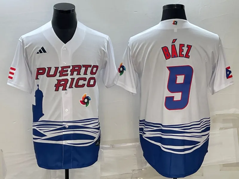 White Puerto Rico 2023 World Cup Baseball Jerseys 7