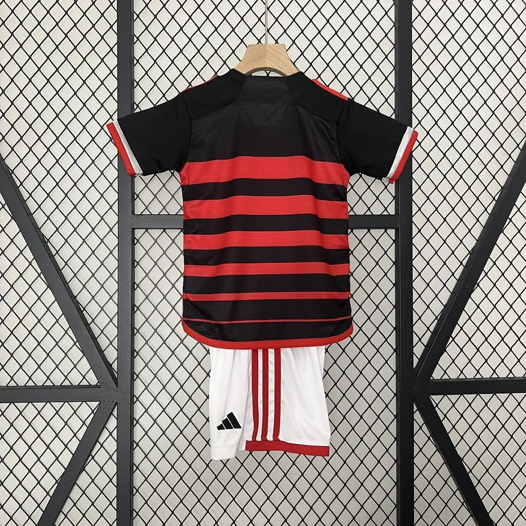 24-25 Flamengo Home Kid Kits Children Sets Football AAAAJersey Yupoo 3