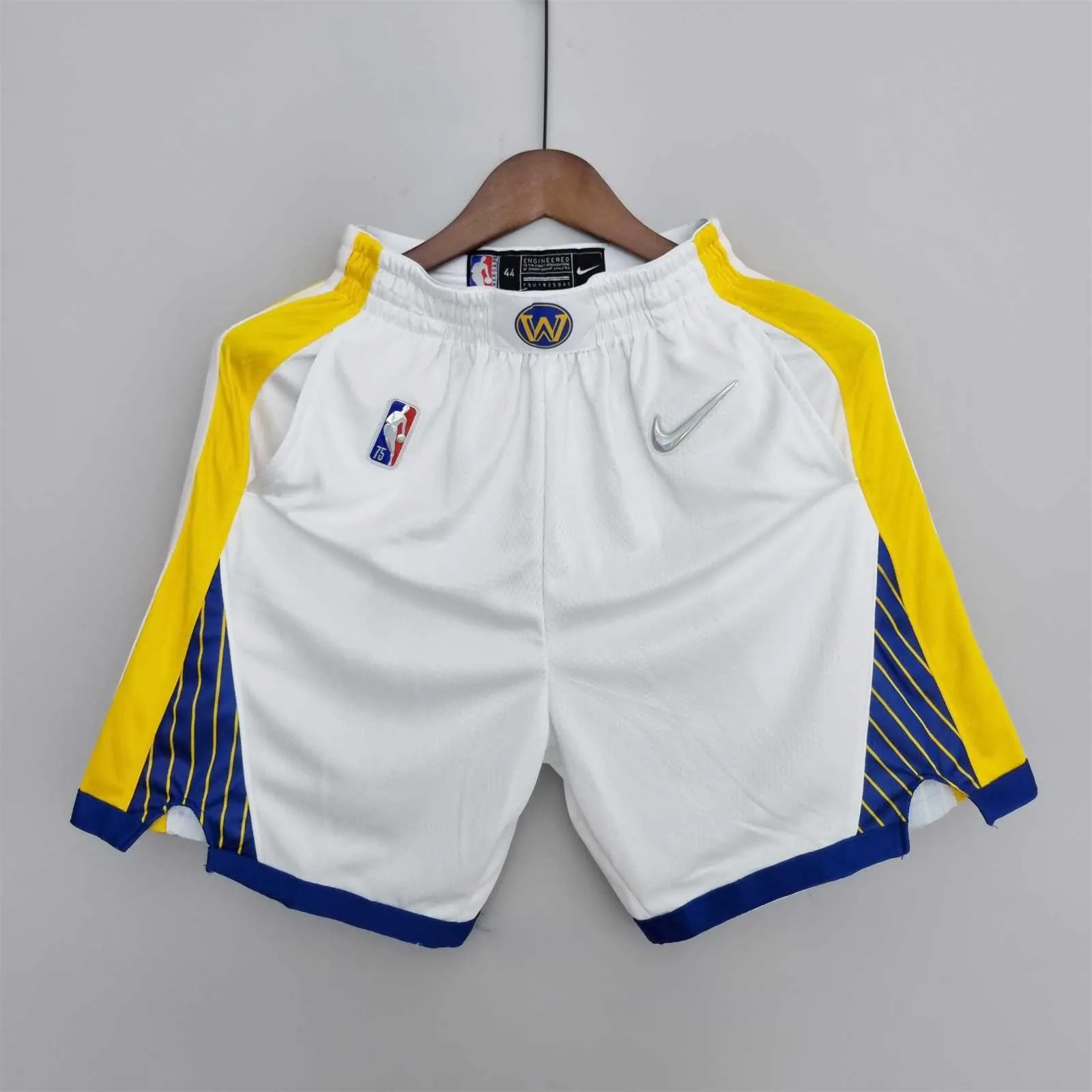 75th Anniversary Golden State Warriors Shorts White NBA Jersey 8