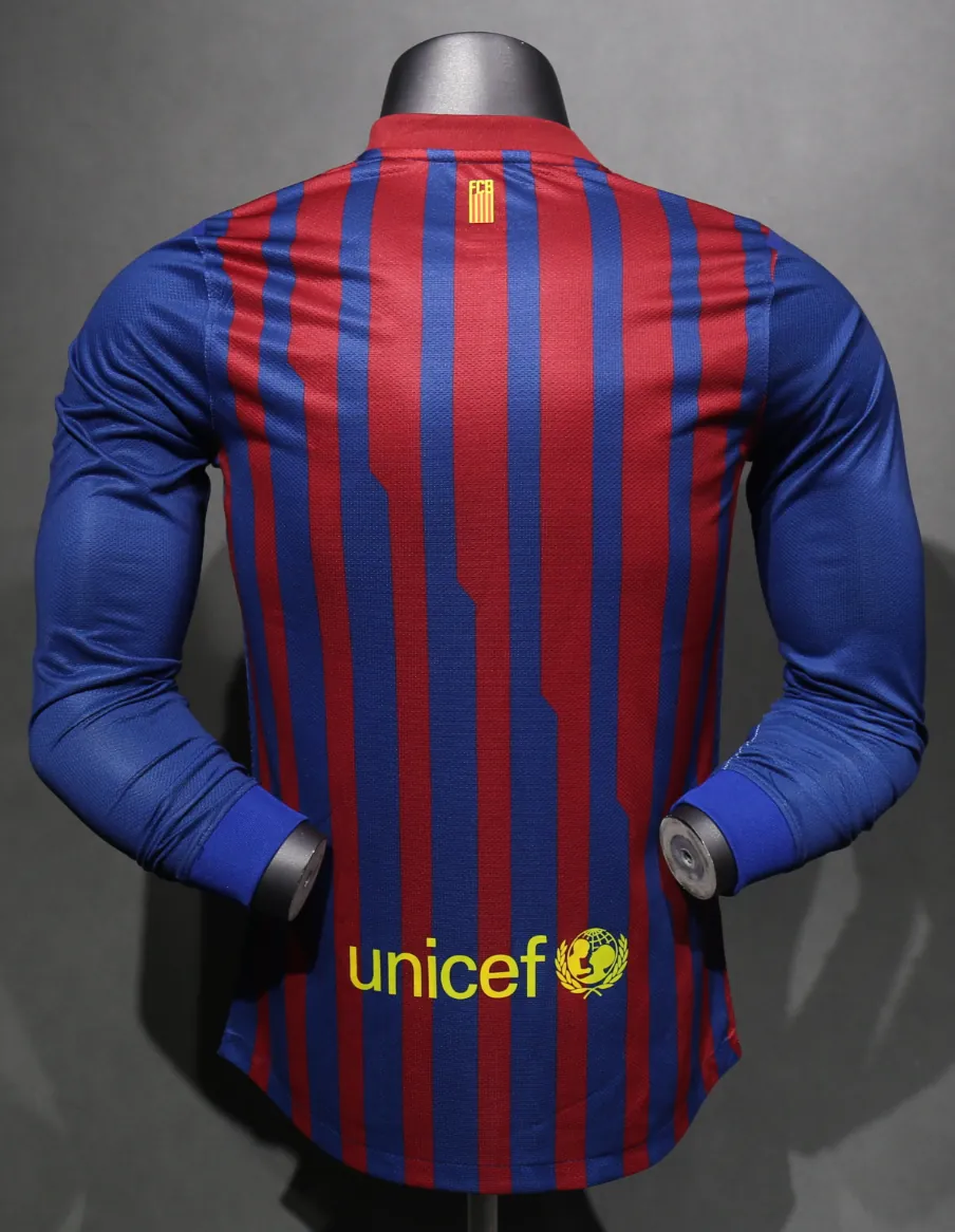 11-12 Barcelona Home Retro Kit Vintage Player Version Long Sleeve Shirt AAAAJersey Dropship Yup 4