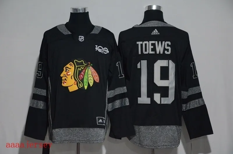 Chicago Blackhawks 100 anniversary ice hockey jersey M-3XL 芝加哥黑鹰队100周年纪念版冰球服 6