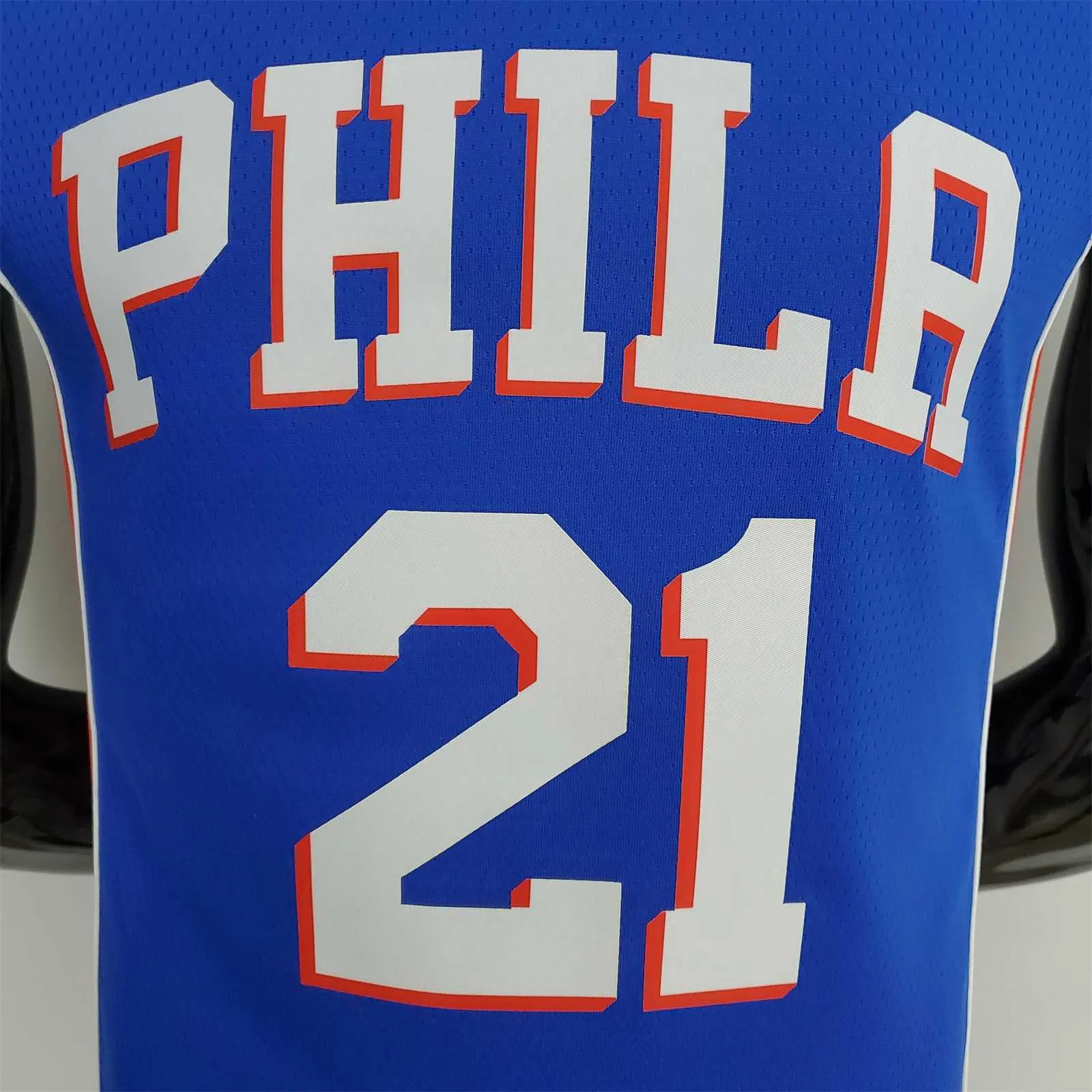 75th Anniversary Philadelphia 76ers EMBIID#21 Blue NBA Jersey 5