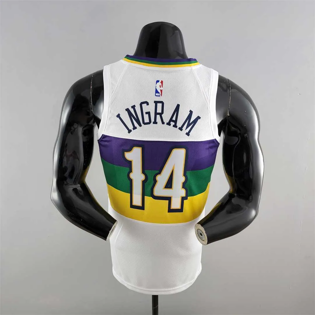 2018 New Orleans Pelicans INGRAM #14 Urban Edition White NBA Jersey 8