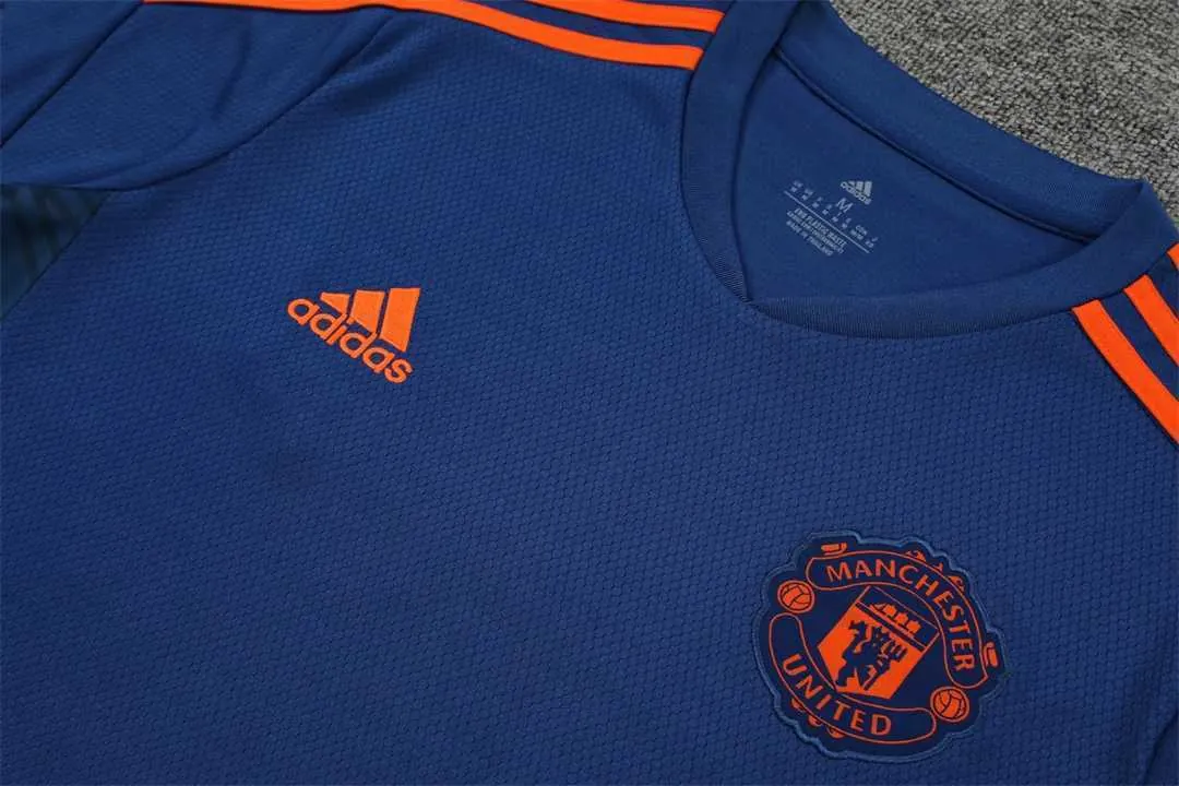 22-23 Manchester United Training Suit Short Sleeve Kit Blue 9