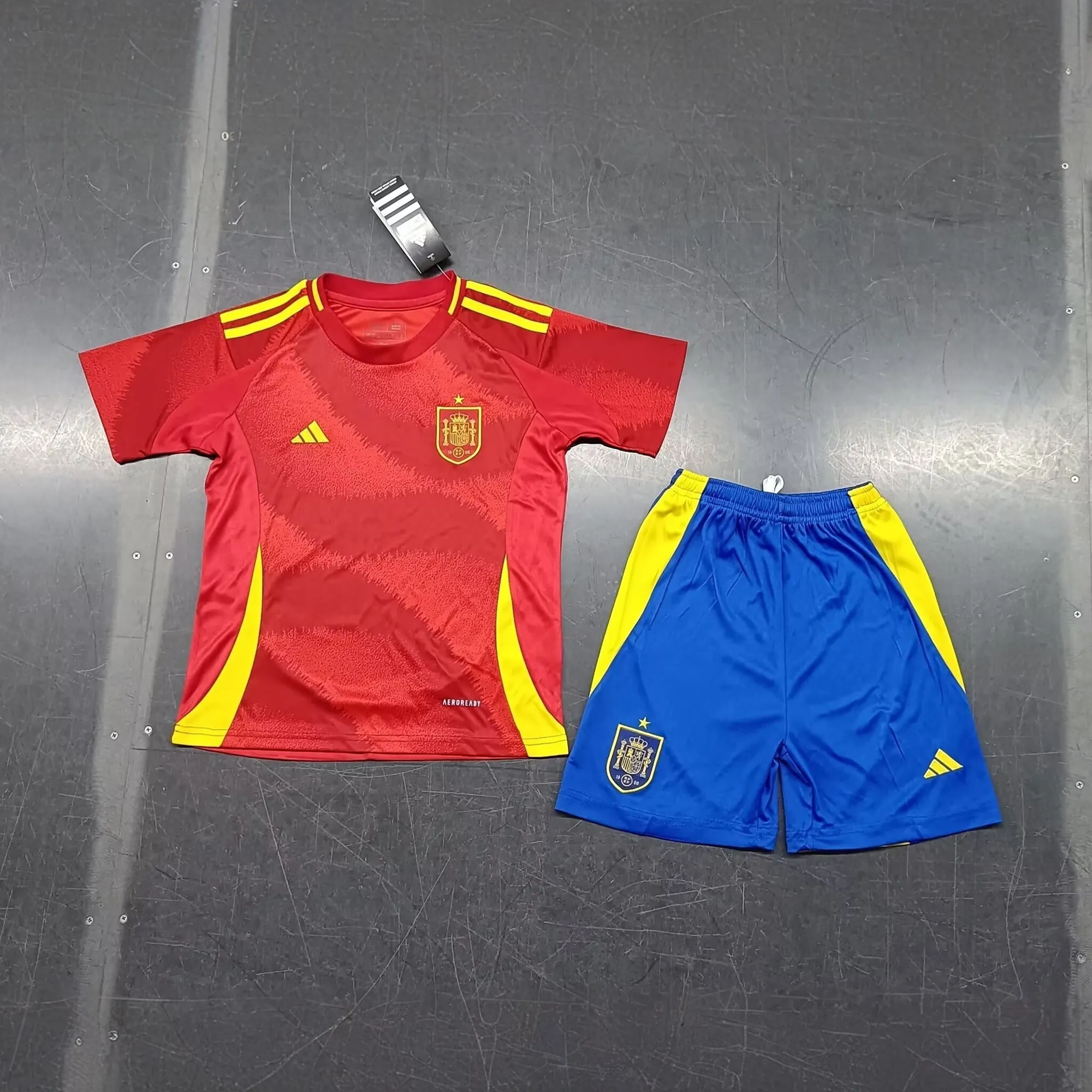 2024 Spain Home Kid Kits Children Sets Football AAAAJersey Yupoo 10