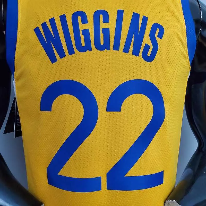 New WIGGINS#22 Golden State Warriors yellow 6