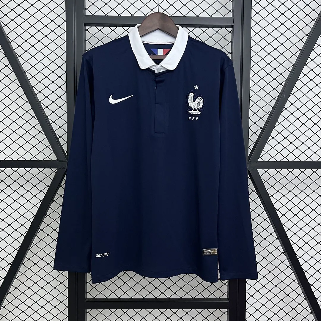 2014 France Home Retro Long Sleeve Kit Vintage Shirt AAAAJersey Wholesale Yupoo 8