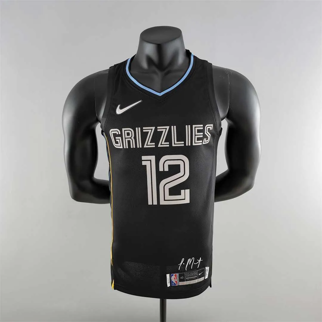 MORANT#12 Memphis Grizzlies Honor Edition Black NBA Jersey 9