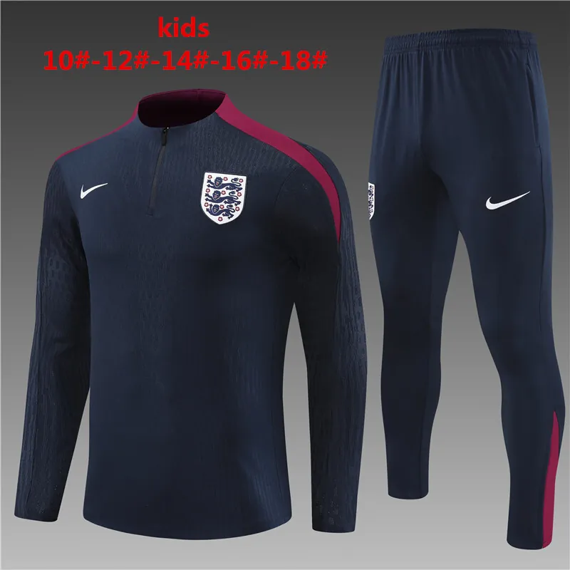 2024 England Kids Player Long Sleeve Training Suit Football Shirts 1