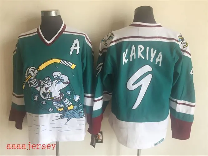 Anaheim Ducks retro ice hockey jersey M-3XL 阿纳海姆鸭队复古冰球服 1