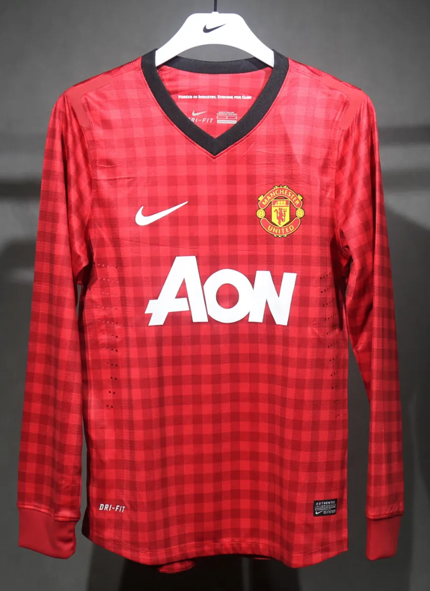 12-13 Manchester United Home Retro Kit Vintage Player Version Long Shirt AAAAJersey Dropship Yu 4