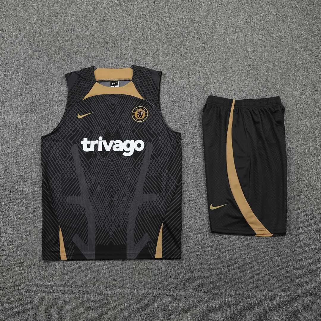 22-23 Chelsea vest training suit kit Black 5